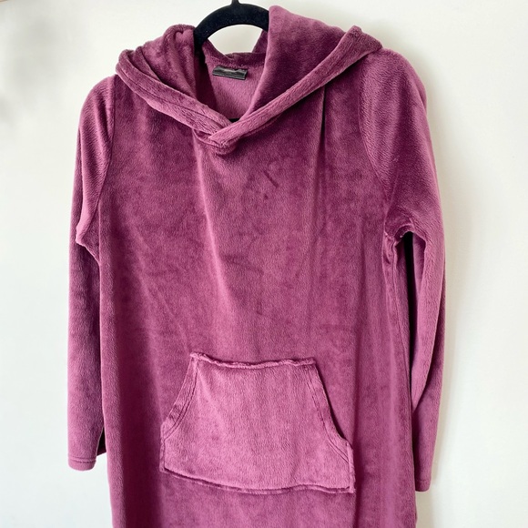 Purple Fleece Hooded Lounge Dress - Picture 3 of 8